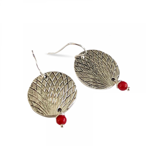 aros coral rojo